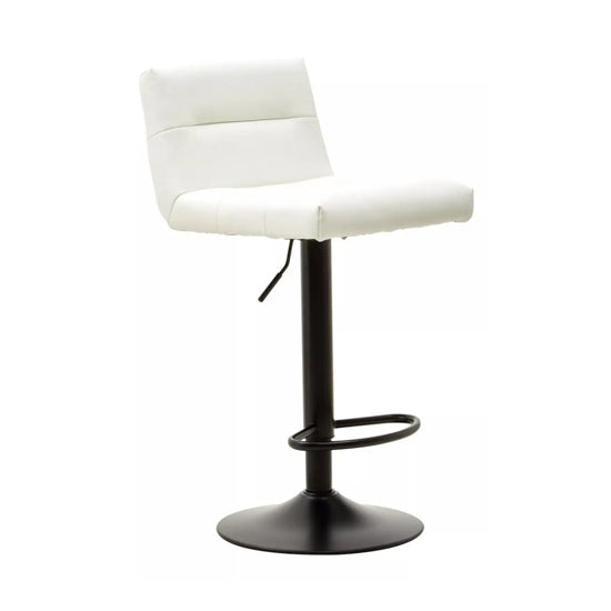 Baina White Faux Leather Effect Bar Stools In Pair