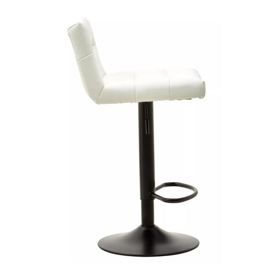 Baina White Faux Leather Effect Bar Stools In Pair