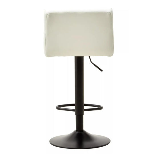 Baina White Faux Leather Effect Bar Stools In Pair