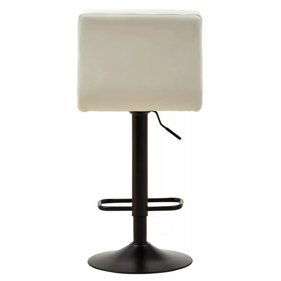 Baina White Faux Leather Effect Quilted Bar Stools In Pair