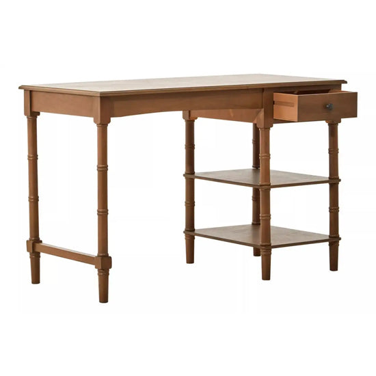 Heritage Natural Wooden Computer Desk In Brown