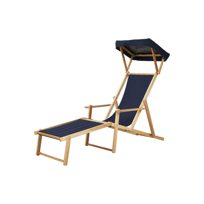 Beauport Oxford Fabric Lounger In Blue