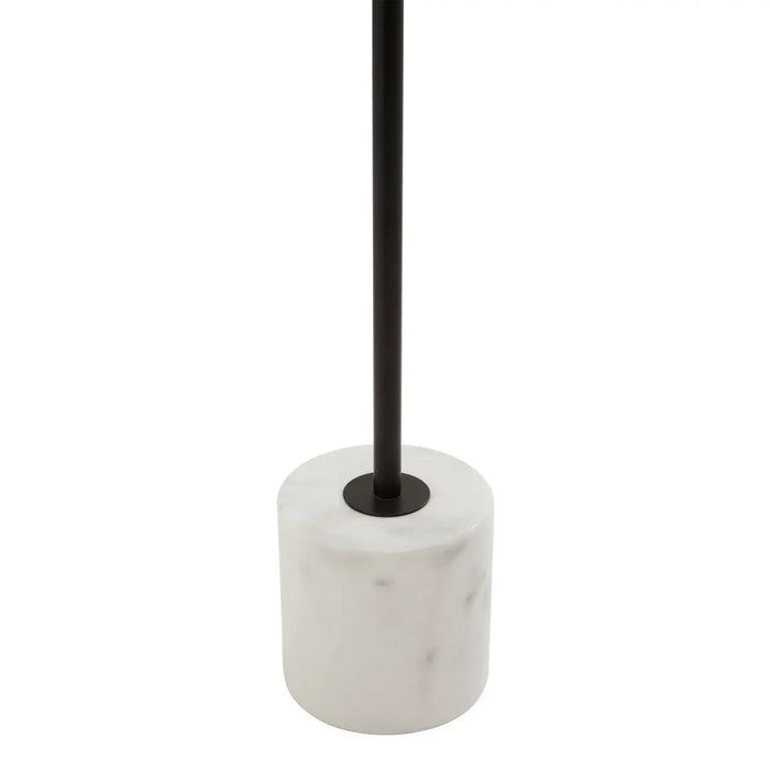 Revive 2 Lights Floor Lamp In Black With White Marble Base