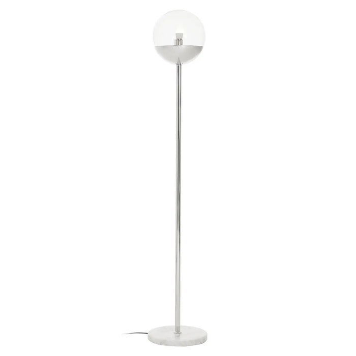 Revive Clear Glass Shade Floor Lamp In Chrome