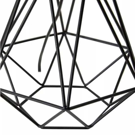 Wyra Black Fabric Shade Table Lamp With Black Metal Frame