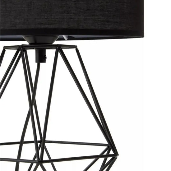 Wyra Black Fabric Shade Table Lamp With Black Metal Frame