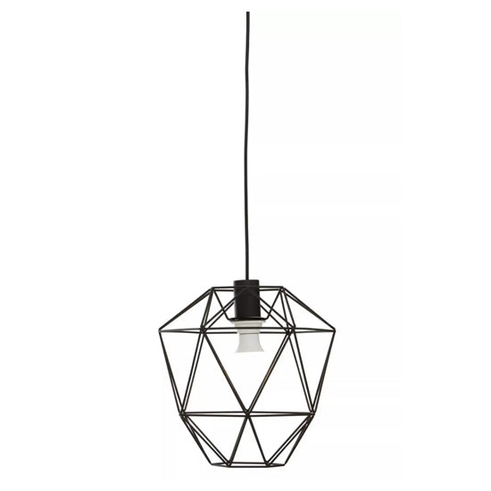 Wyra Ceiling Pendant Light In Black Metal Frame