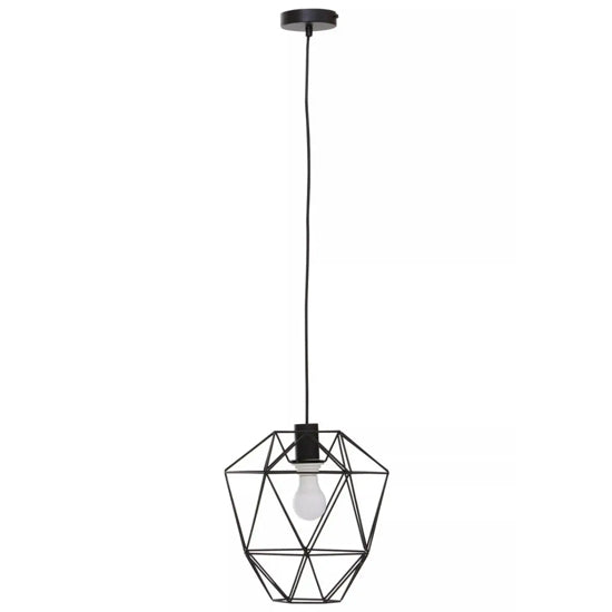 Wyra Ceiling Pendant Light In Black Metal Frame