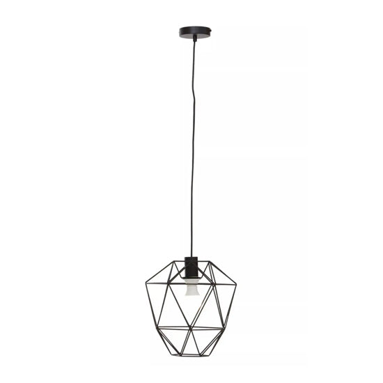 Wyra Ceiling Pendant Light In Black Metal Frame