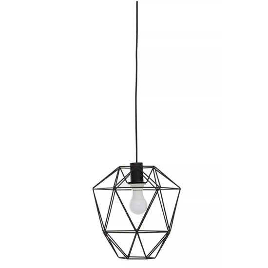 Wyra Ceiling Pendant Light In Black Metal Frame