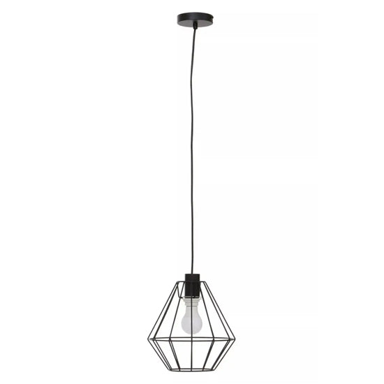 Wyra Ceiling Pendant Light In Black Metal Cage