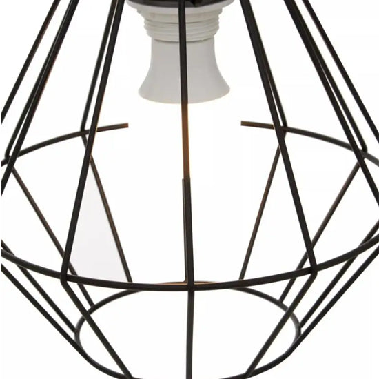 Wyra Ceiling Pendant Light In Black Metal Cage