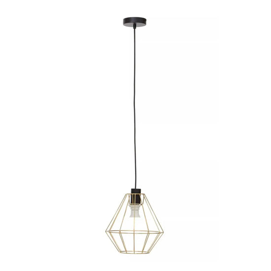 Wyra Ceiling Pendant Light With Champagne Gold Metal Cage