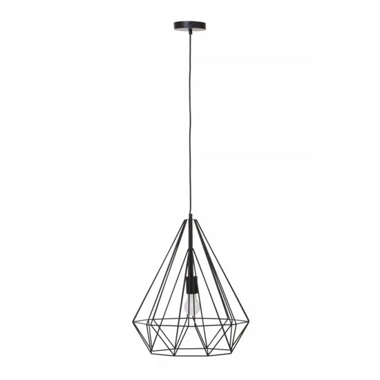 Wyra Ceiling Pendant Light In Black Conical Frame