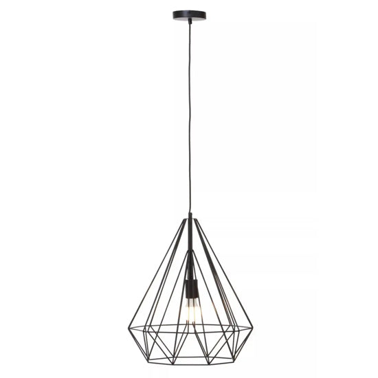 Wyra Ceiling Pendant Light In Black Conical Frame