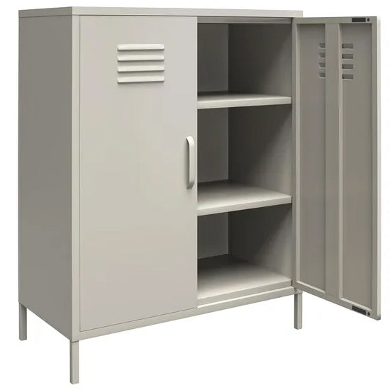 Bradford Metal Storage Cabinet Tall In 2 Doors In Taupe