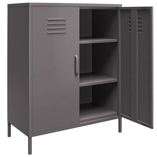 Bradford Metal Storage Cabinet Tall In 2 Doors In Grey