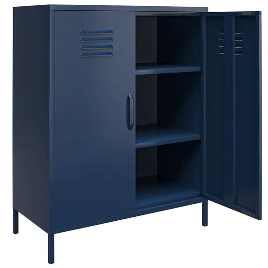 Bradford Metal Storage Cabinet Tall In 2 Doors In Navy