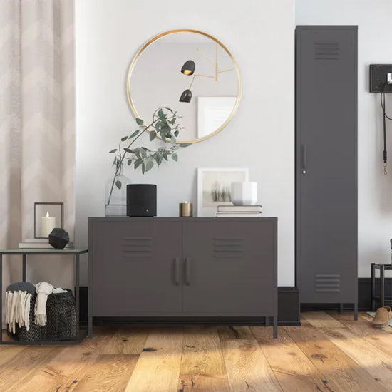 Bradford Metal Storage Cabinet Wide In 2 Doors In Grey