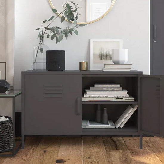 Bradford Metal Storage Cabinet Wide In 2 Doors In Grey