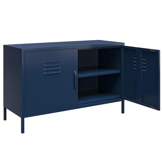 Bradford Metal Storage Cabinet Wide In 2 Doors In Navy