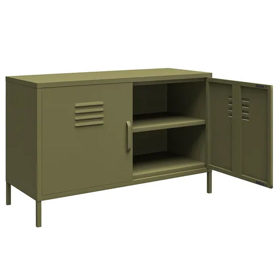 Bradford Metal Storage Cabinet Wide In 2 Doors In Olive Green