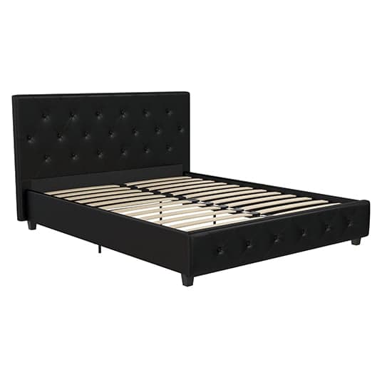 Dakota Faux Leather King Size Bed In Black