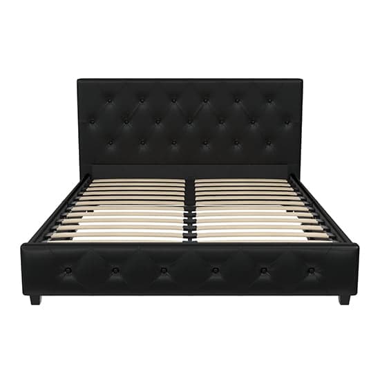 Dakota Faux Leather King Size Bed In Black