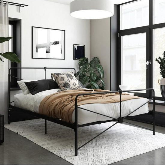 Leopold Metal Double Bed In Black