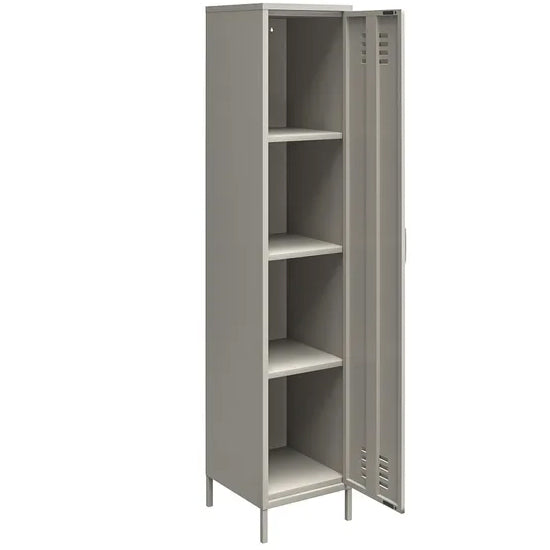 Bradford Metal Storage Cabinet Tall With 1 Door In Taupe