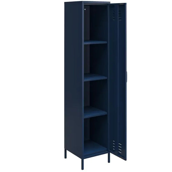 Bradford Metal Storage Cabinet Tall With 1 Door In Navy