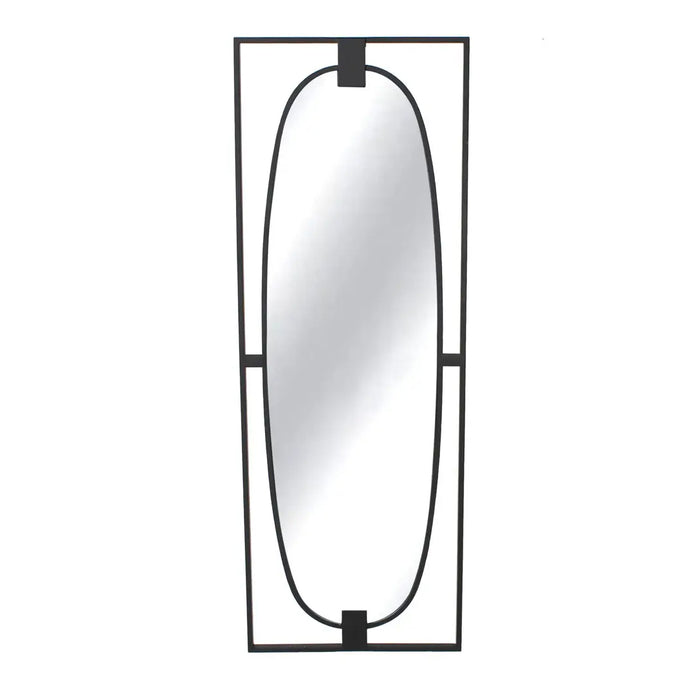 Trento Rectangular Wall Mirror With Black Metal Frame