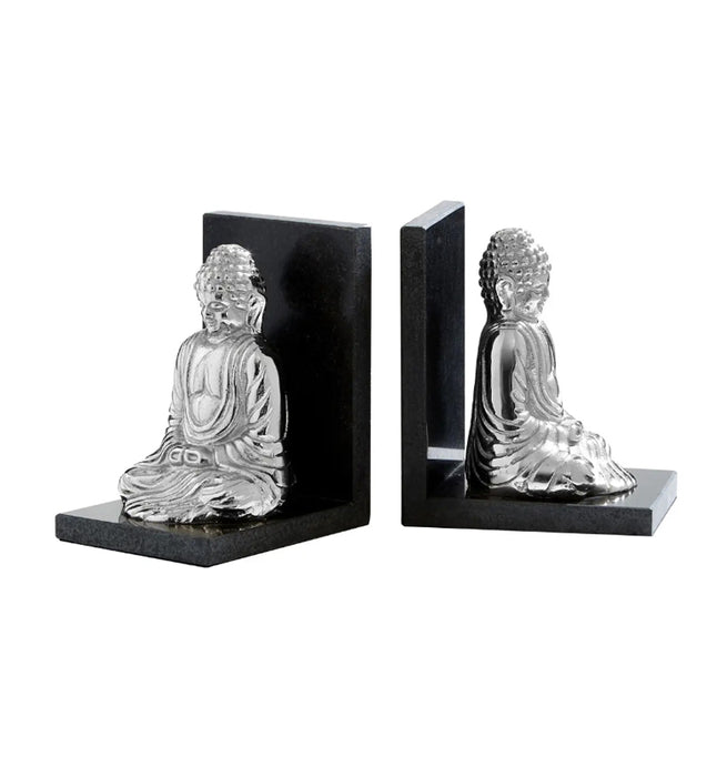 Koper Alumuium Set Of 2 Buddha Bookends With Marble Base