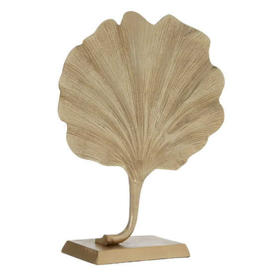 Prato Cast Aluminium Ginkgo Leaf Sculpture In Gold