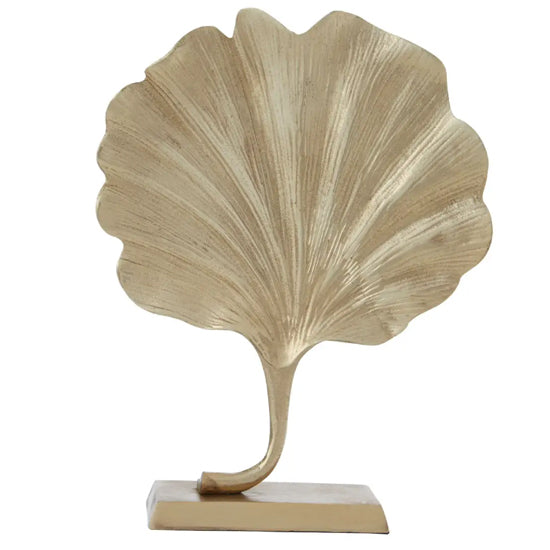 Prato Cast Aluminium Ginkgo Leaf Sculpture In Gold