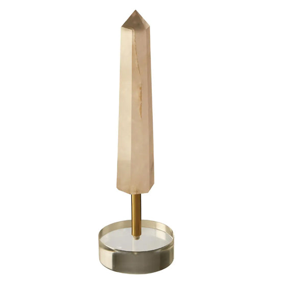 Bowerbird Large Stone Obelisk Sculpture In Silver And Gold