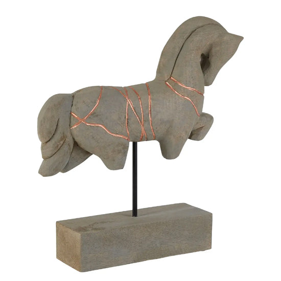 Vena Mango Wood Horse Sculpture In Natural