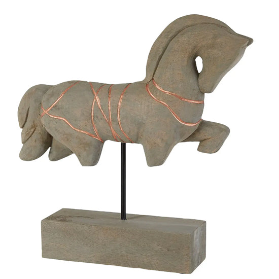 Vena Mango Wood Horse Sculpture In Natural