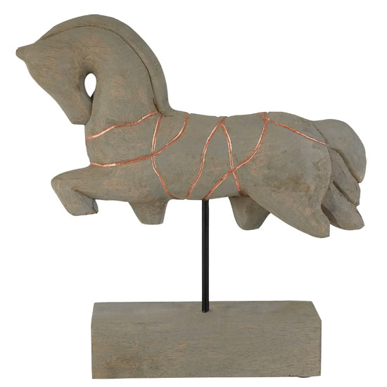 Vena Mango Wood Horse Sculpture In Natural