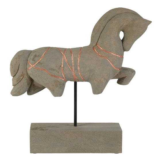 Vena Mango Wood Horse Sculpture In Natural