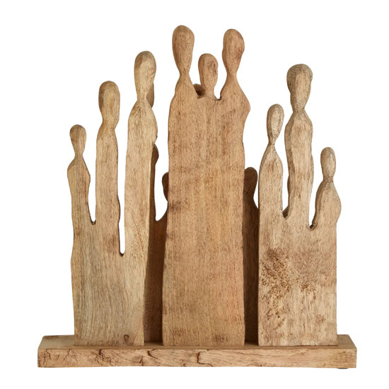 Unity Mango Wood Group Sculpture In Natural