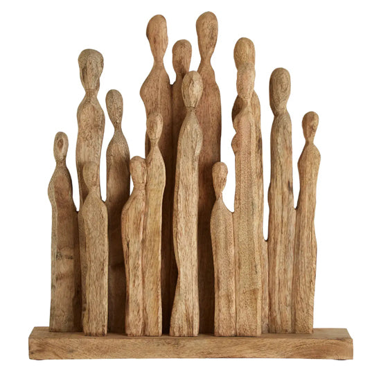 Unity Mango Wood Group Sculpture In Natural