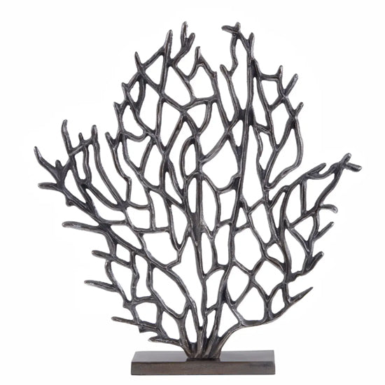 Prato Small Cast Aluminium Tree Sculpture In Black Nickel