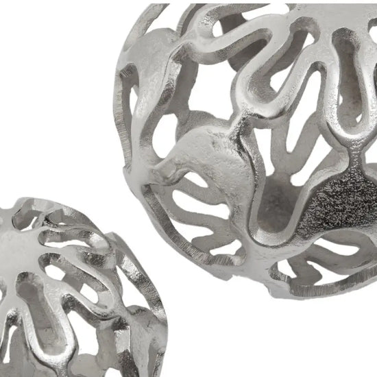 Kensington Townhouse Aluminium Set Of 2 Deco Ball Set In Nickel