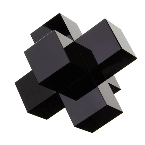 Carrie Crystal Geometric Design Ornament In Black