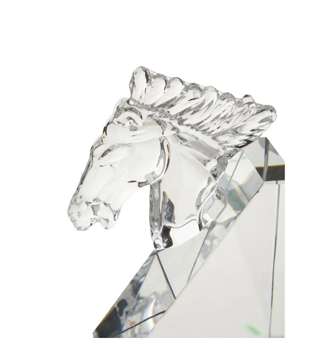 Carrie Glass Set Of 2 Horse Bookends In Clear