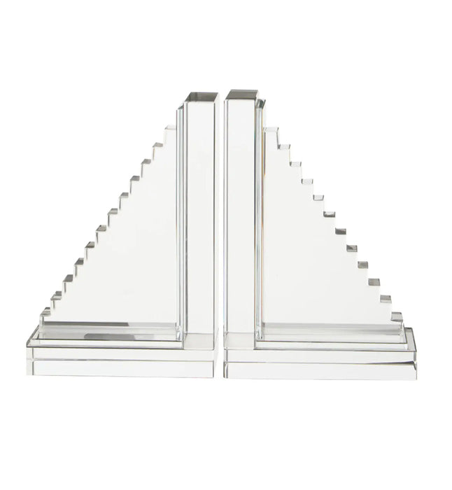 Carrie Glass Set Of 2 Stair Bookends In Clear