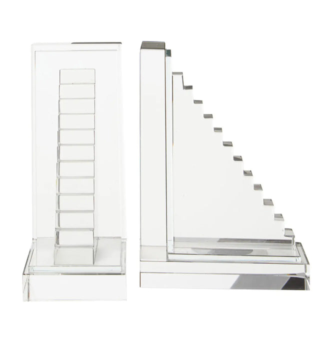 Carrie Glass Set Of 2 Stair Bookends In Clear