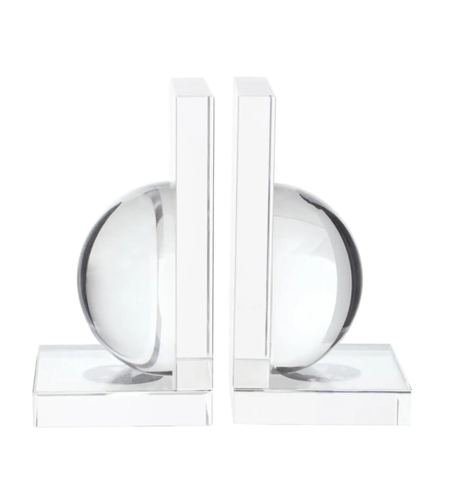 Carrie Glass Set Of 2 Bubble Bookends In Clear