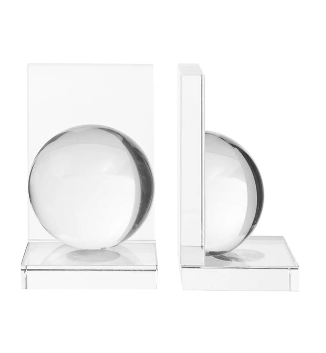 Carrie Glass Set Of 2 Bubble Bookends In Clear